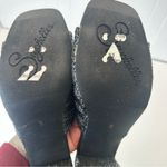 Seychelles  Black Woven Raffia Block Heel Mules Sandals Square Toe Slides Size 8 Photo 8