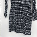 Theory Long-Sleeve Sheath Body Con Dress Stretch Jacquard Ponte Black small Photo 6