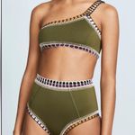 kiini  Wren High-Rise Bikini Bottoms in Olive Green- Still Full Price Photo 13