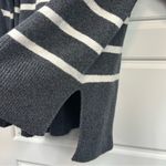 A New Day Classic Knit Grey & White Striped Oversized Turtleneck Sweater Size L Photo 3