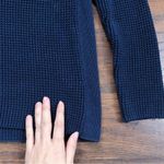 Vince • Waffle Stitch Pullover navy cotton knit sweater crew neck Photo 4