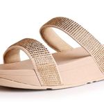 FitFlop  Lottie Shimmer Crystal Slide Sandals Women’s Size 9 Gold Comfortable Photo 0