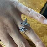 Natural Sky Blue Topaz Sterling Silver Artistic Bird Ring Size 8 Photo 3