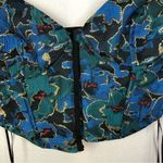 ZARA Jacquard Bustier Blue & Black Printed Crop Top S Photo 4