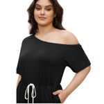 Women’s Bloomchic 22/24 Solid Knotted Front Pocket One Shoulder Romper NWT Black Size undefined Photo 1