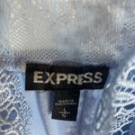 EXPRESS light blue v neck tank top blouse with lace Photo 6