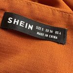 SheIn  Cut Out Tiered Mini Dress Size Small On or Off Shoulder Linen Like Photo 7