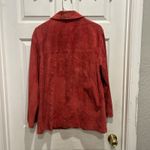 st. john's bay  Womens Petite Large Red Suede Leather Button Front Jacket Festival Photo 5