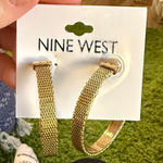 Nine West  Gold Mesh Hoop Earrings Photo 0