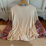 Hummingbird Boho Contrast Sheer Sleeve Thermal Top Size Small Photo 8