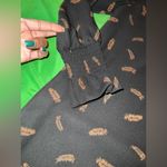 Hobbs London Elegant Black Mini Dress with Brown Accents size 4 Photo 6