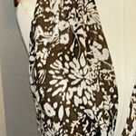 Liz Claiborne Top XL Brown Floral Baby Doll Shear Gathered at Chest Boho Cottage Photo 2