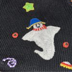 Tiara International Tiara Vintage Women’s Size XL Black Orange Candy Corn Ghosts Halloween Sweater Photo 4