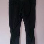 Lululemon Size 6 Black Cropped Leggings Mesh Cutouts Athleisure Gym Photo 5