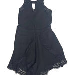Material Girl NWT Black XS Extra Small Lace Cutout Romper Zip Back Shorts Photo 0