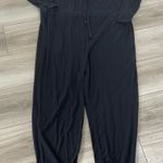 Lively Womens Black Button Front Long Sleeve Lounge Jumpsuit Size XL Photo 0