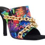 Vibrant Women's Heels with Gold Chain Accent size 10 Suede heel NWOT Black Photo 0