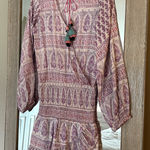 Alicia Bell Lavender Paisley Floral Mini Dress Size Medium White Photo 0