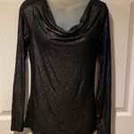 Three Dots Cowl neck l/s T shirt black silver M Photo 3