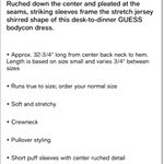 Guess  Dress NWT Ruched Bodycon Short Sleeve Mini Puff Sleeve Red Women's Large Photo 4