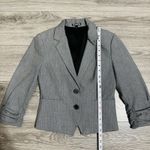 EXPRESS Women Gray Career Dress Single Breasted Blazer Sz 2 3/4 Ruched Sleeve Photo 7