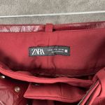 ZARA  High Waist Pleated Trousers Women’s M Maroon Red Belted Quiet Luxury Chic Photo 3