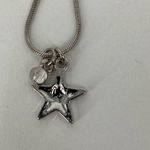 Graziano Silver Tone Star Pendant With Crystal Charm Necklace 16” Photo 3