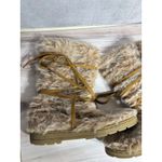 Lower East Side Wonens 11-12 Fuzzy Faux Fur Winter Boots Lace Up Moccasin Style Photo 1