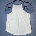 Live Love Dream Cold-Shoulder Baseball T-Shirts Womens X-Small
White Navy Graphic T-Shirt top Photo 6