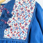 MATTA 100% cotton beautiful blue quilted midi dress NWT Size XS Photo 10