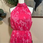NWT Float to You Hot Pink Floral Print Halter Photo 2