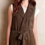 Anthropologie  Elevenses Wrap Vest Green Extra Small Photo 0
