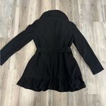 Dalia Collection  Black Ruffle Trench Coat Size 6 Photo 1