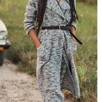 Anthropologie Pilcro Duster Cardigan Sweater Maxi Double Breasted Blue Large Photo 0