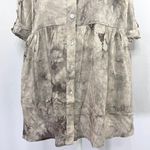 Lovestitch New Tie Dye Drop Waist Mini Dress Button Down Tunic Top Cement Photo 4