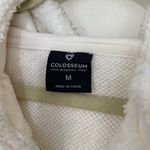 Colosseum K-State Cream Fuzzy 1/4 Button Up Hooded Pullover Top ~ Size M Photo 4
