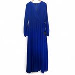 Lulus  Wondrous Water Lilies Royal‎ Blue Maxi Dress XL NWT Photo 1