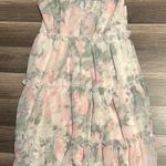 Floral Mini Dress, Adjustable Straps Pink Photo 0