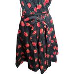 Miss Lulo Peach Sleeveless Fit and Flare Dress V Neck Tie Waist Retro Pin Up Photo 3