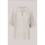 NEW Naked Cashmere Wren Crochet Short Sleeve Cashmere Shirt in Alabaster Medium White Photo 10