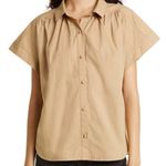 Citizens of Humanity Penny Gathered Button Up Cotton Poplin Blouse Photo 0