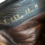 Taryn Rose  Black Low Wedge Leather Boots Booties Suede Ruched Size 36 5.5 Womens Photo 11