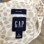 Gap 100% Linen Animal Cheetah Print Button Front Shirt Top Breathable size Large Photo 5