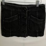 Coach : Black Denim Button Front Mini Skirt- pockets-100% cotton- 2 Photo 10