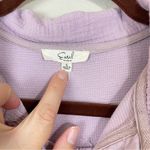 easel  Lilac Gauzy Oversized Henley Top Size Small Photo 1