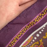 Vintage 100% silk dragon print scarf handmade rolled edge extra long XL 25x78" Purple Photo 6
