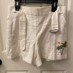 C&C California  Cream High Waist Shorts with Palm Embroidery Photo 0