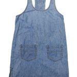 Vintage Grass Raggs Chambray Denim Overall Dress Jumper Small Made in USA Blue Photo 0
