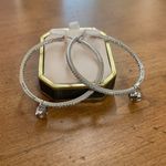 Juicy Couture  Silver E-Channel Hoop Crystal Earrings with Dangling Heart Charms Photo 1