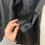 BB Dakota NEW  Women's Vegan Leather Button Down Mini Shirt Dress Black Photo 6
